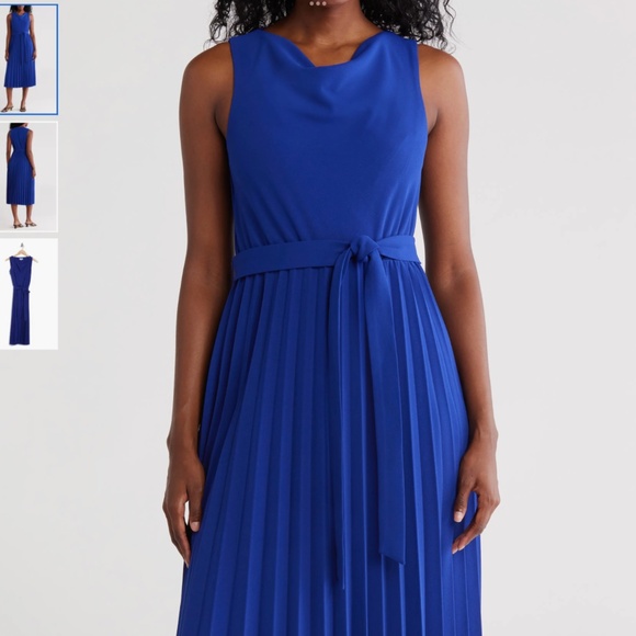 Calvin Klein Cowl Neck Sleeveless Pleated A-Line Dress, size 6 - Picture 1 of 10